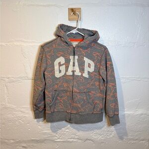 GAP Kids Gray and Orange Patterned Hoodie